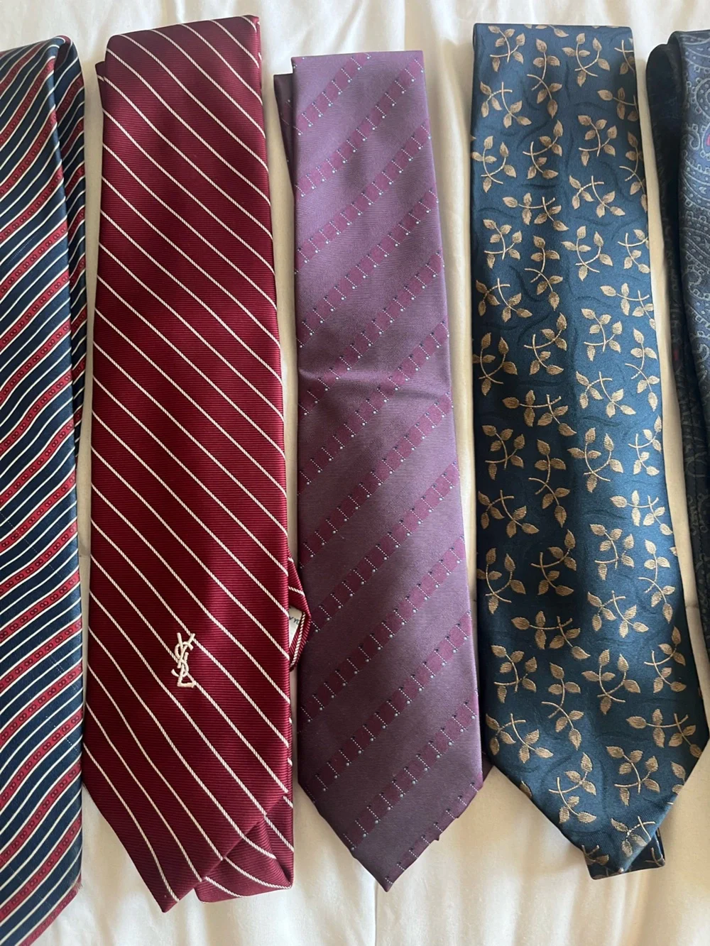 Yves Saint Laurent - collection of 5 Silk Ties